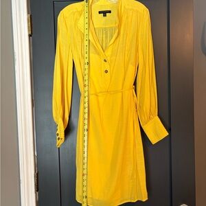 Banana Republic Factory Sunny Yellow Long-Sleeve Wrap Dress